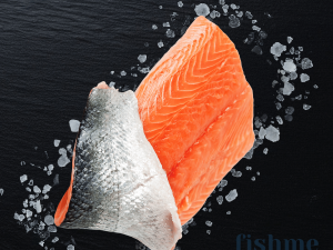 Fresh Norwegian salmon fillets with skin ( cleaned and washed)